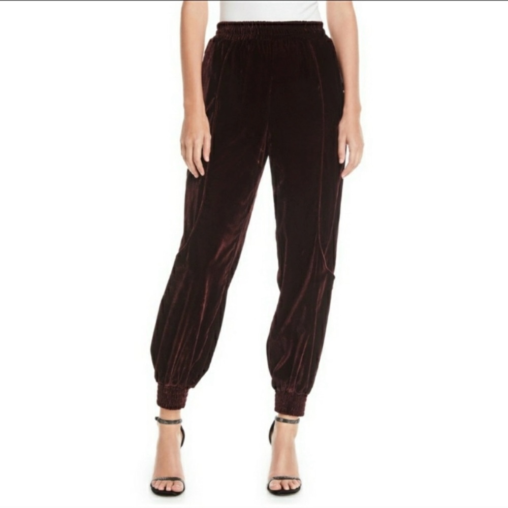 7 For All Mankind Velvet Joggers - Maroon - Size Medium